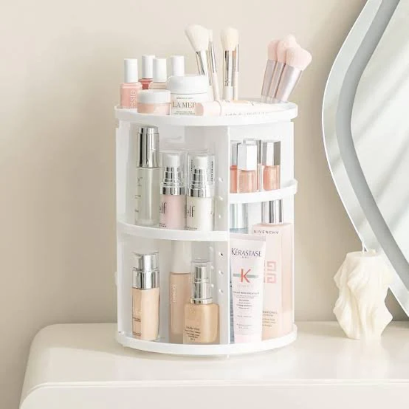 360 Rotating Makeup Organizer White (Minimum Order Quantity 1 Carton/24 PCs)