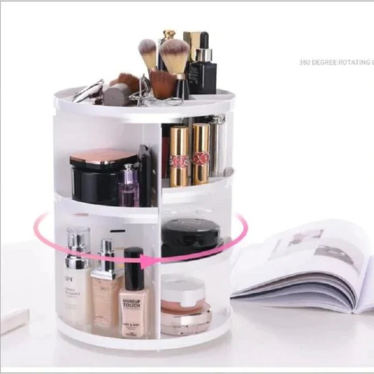 360 Rotating Makeup Organizer White (Minimum Order Quantity 1 Carton/24 PCs)