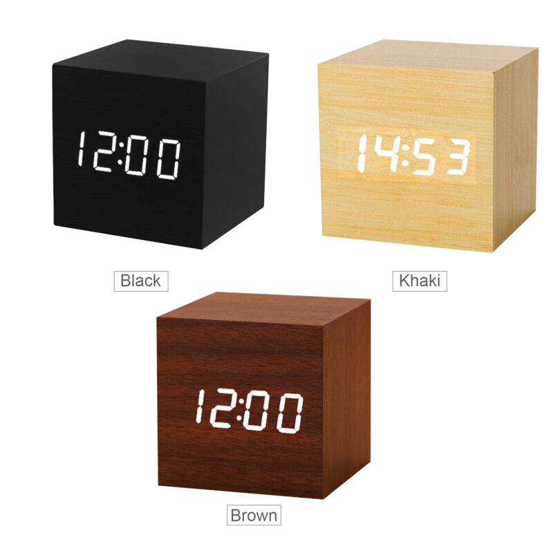 Digital Wooden LED Alarm Clock Epocket